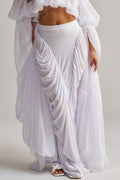 DREAMY RUCHED SKIRT IN WHITE