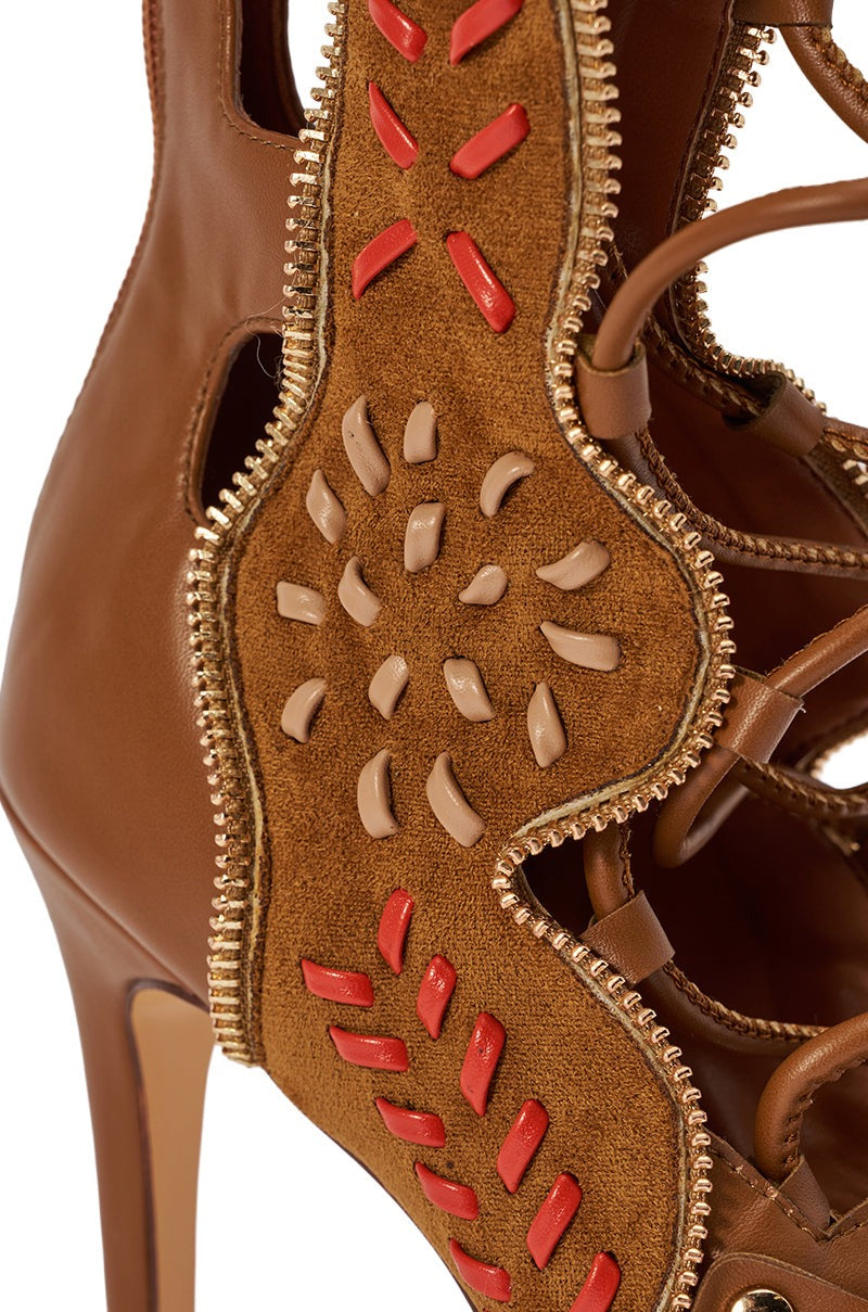 AZALEA WANG SHAI TAN GLADIATOR STILETTO SANDAL