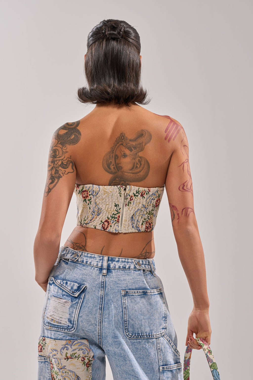LANA DISTRESSED JACQUARD CORSET