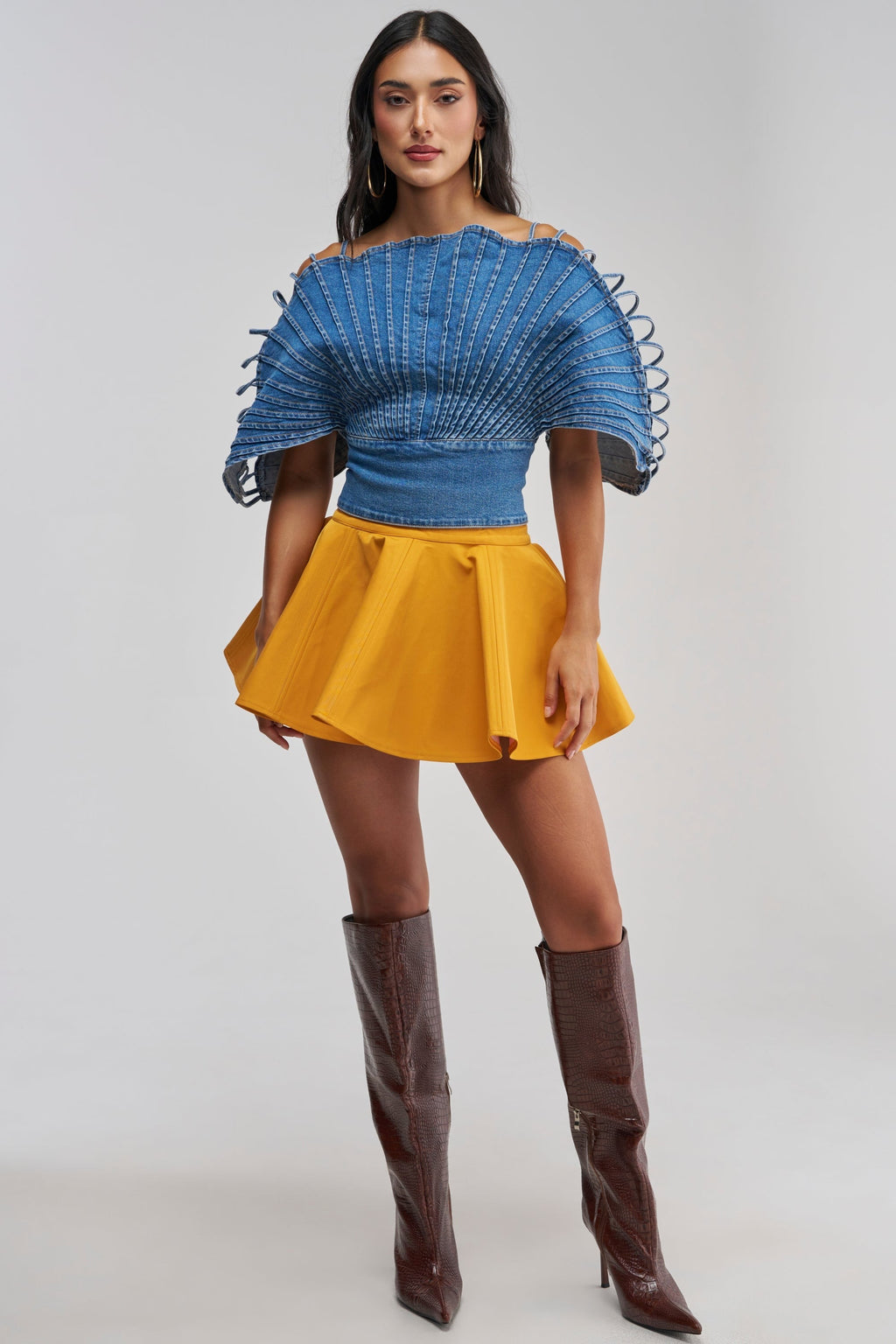 DENIM ON DENIM BLOUSE