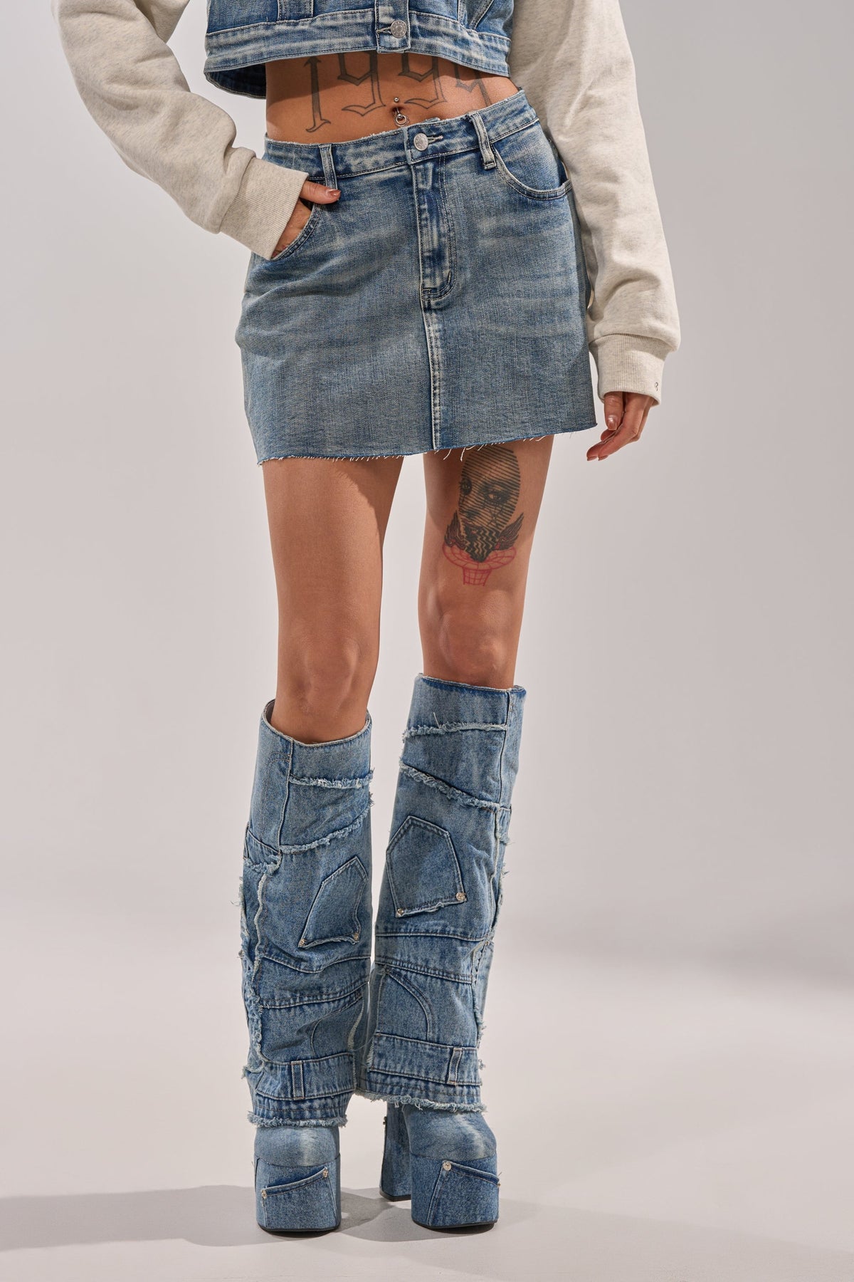 AFTER HOURS DENIM MINI SKIRT