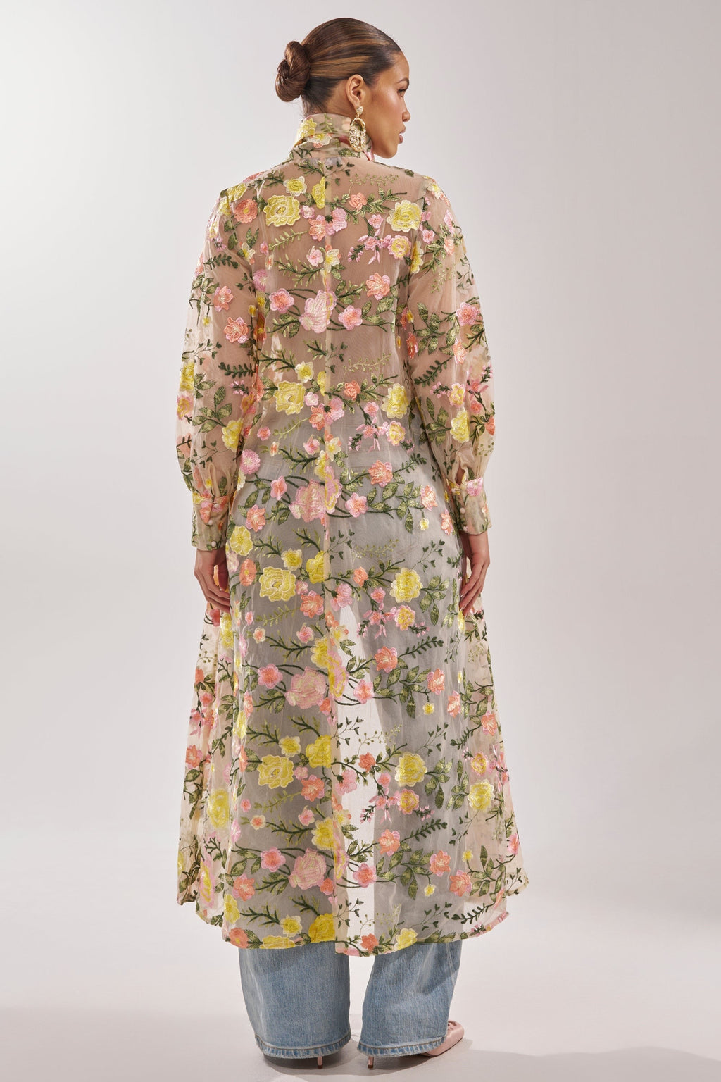 BOUQUET DREAMS FLORAL TULLE DUSTER