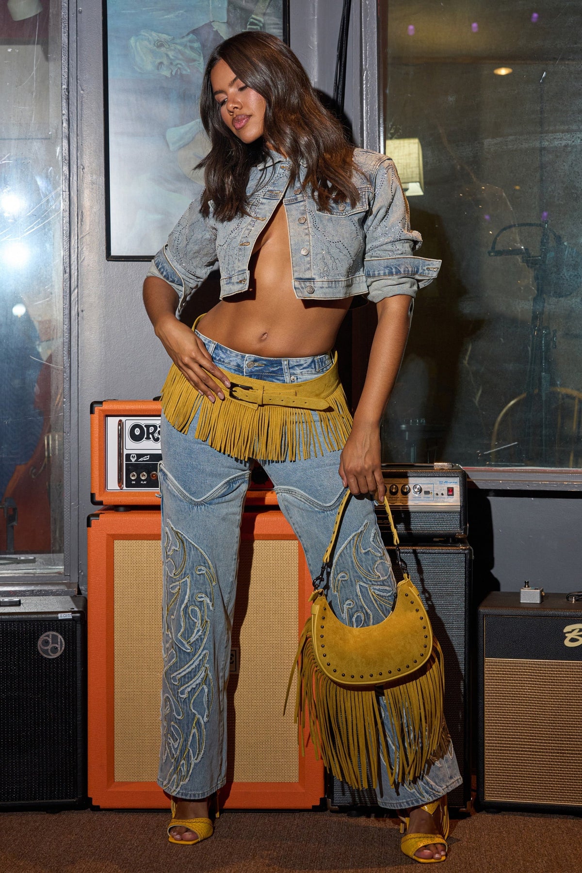 BUCKIN' EMBROIDERED DENIM JEANS