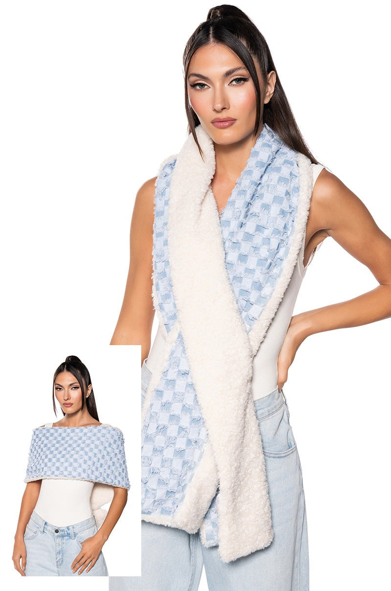 DENIM BAE SHERPA LINED SCARF