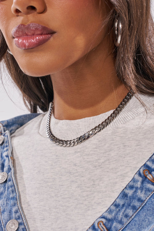 16 INCH MIAMI CHAIN 8MM IN SILVER