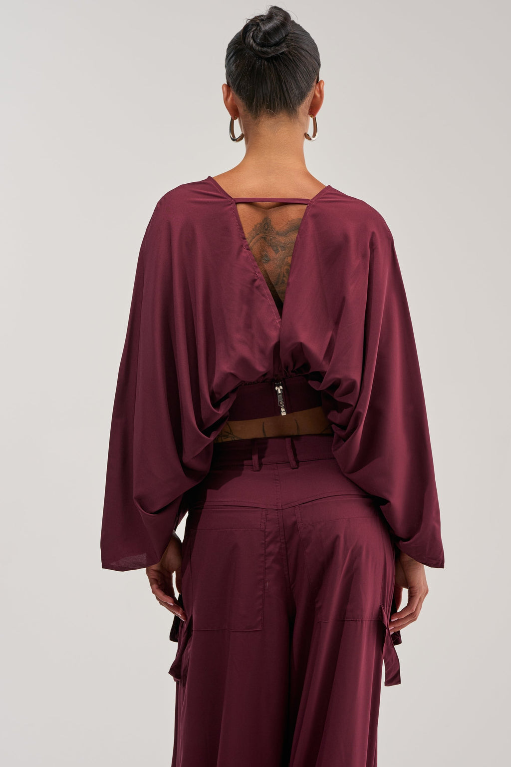 TALK ABOUT ME BLOUSE IN DEEP BURGUNDY