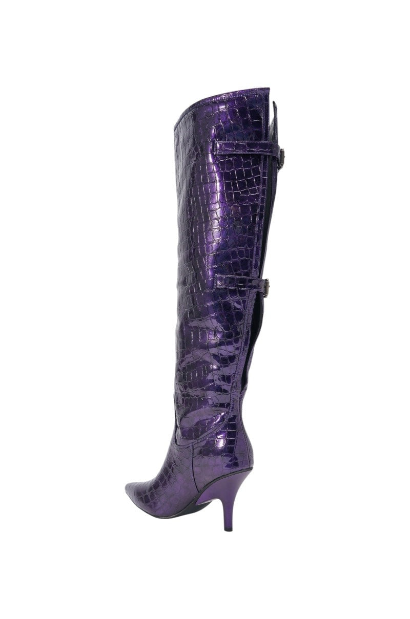 AZALEA WANG GESINE PURPLE CROC PATENT LUXE BOOT