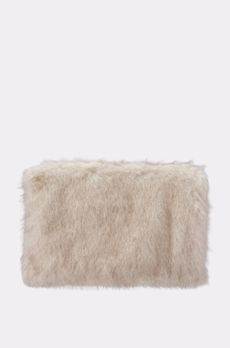 CRU FAUX FUR OVERSIZED CLUTCH