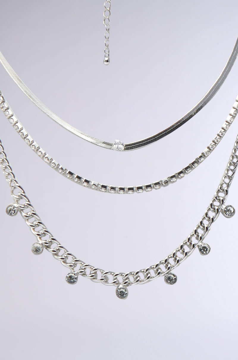 LAYERED UP SILVER NECKLACE