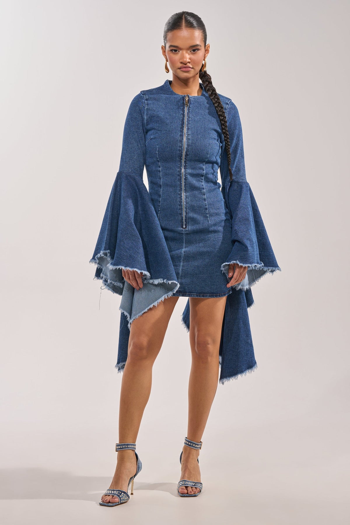 WALK IN THE PARK DENIM MINI DRESS