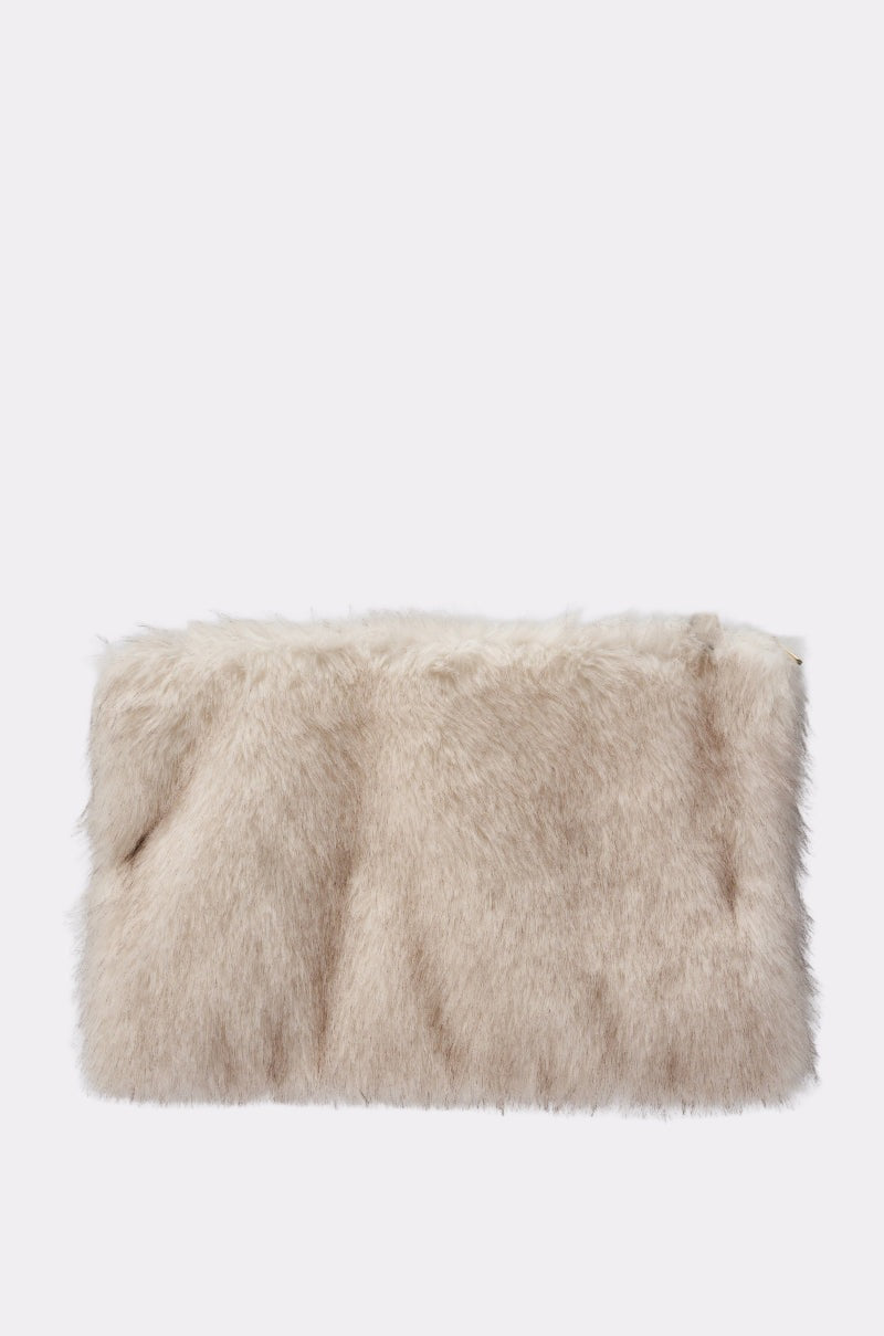 CRU FAUX FUR OVERSIZED CLUTCH