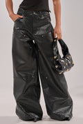 WILD TEXTURED FAUX LEATHER PANT
