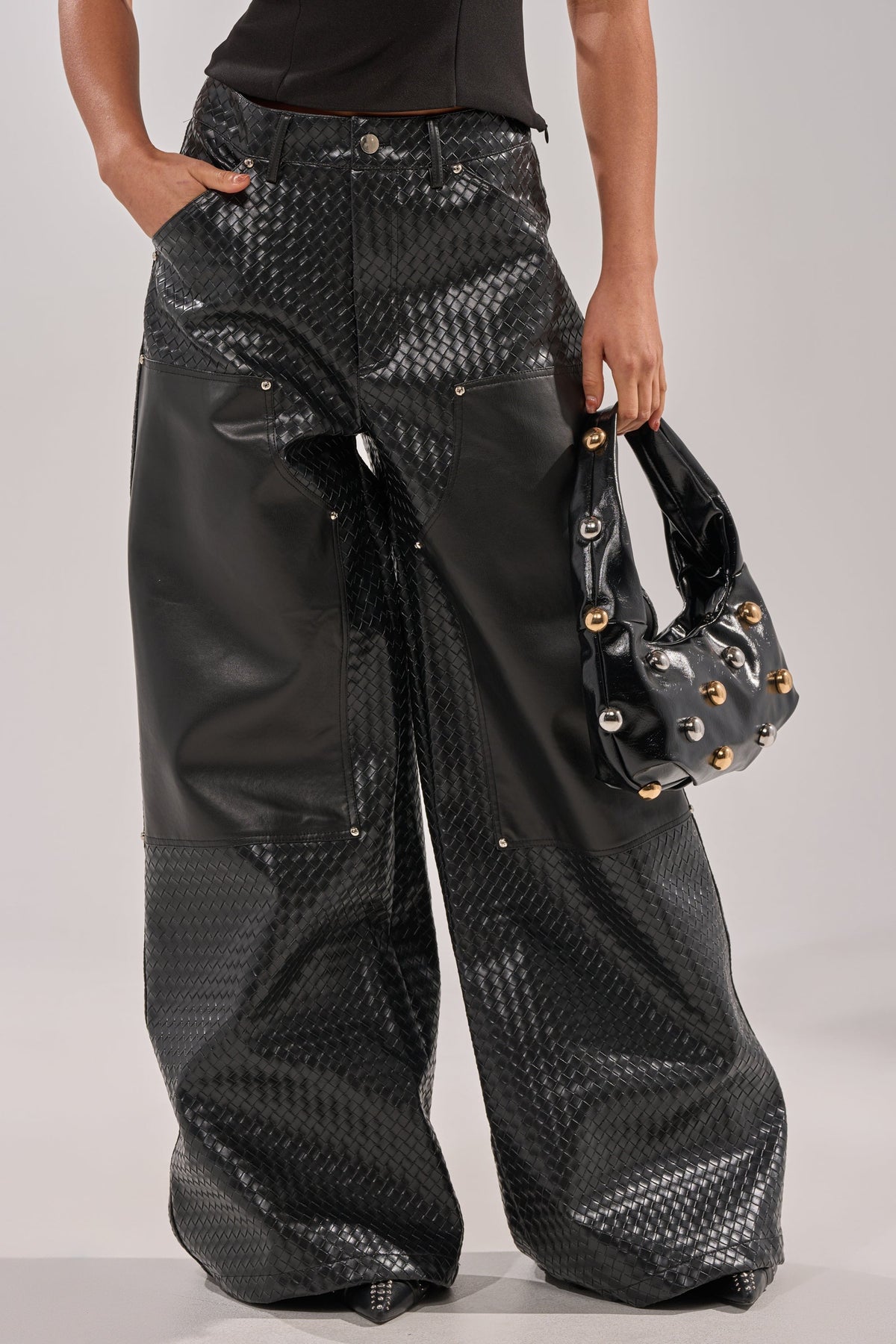 WILD TEXTURED FAUX LEATHER PANT