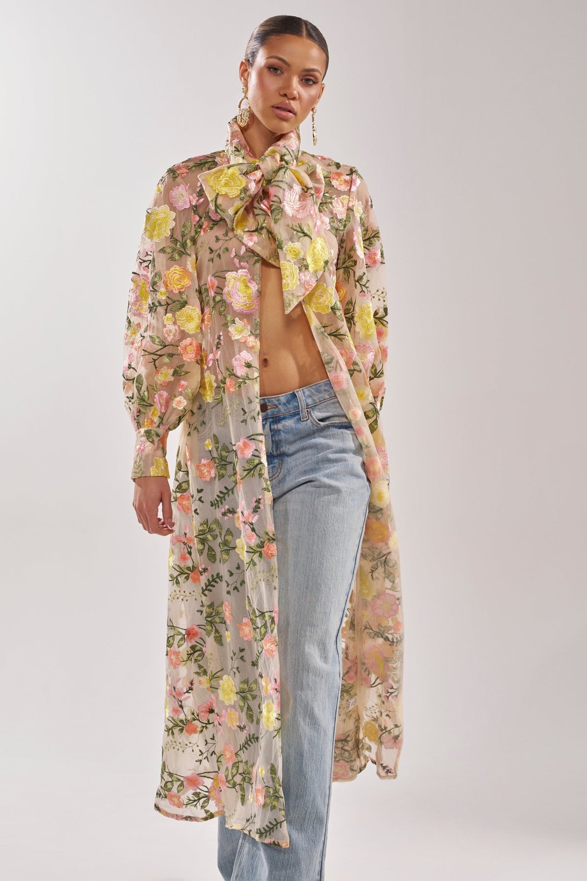 BOUQUET DREAMS FLORAL TULLE DUSTER