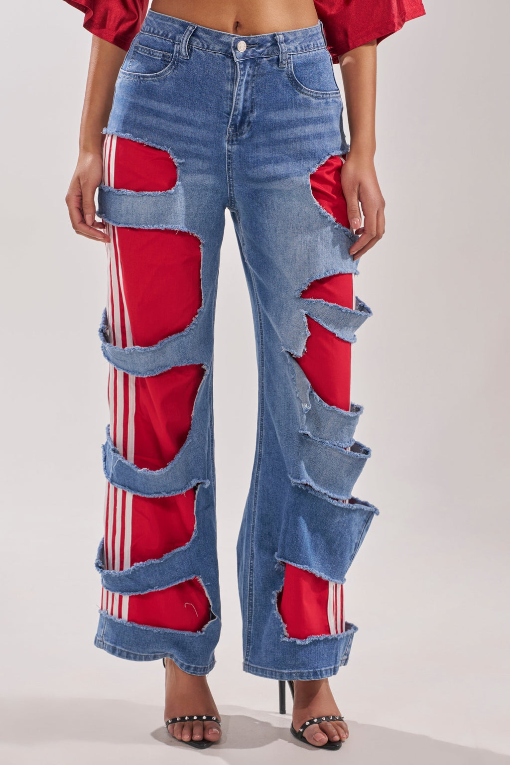 LEXIE LOW RISE DENIM TRACK PANT
