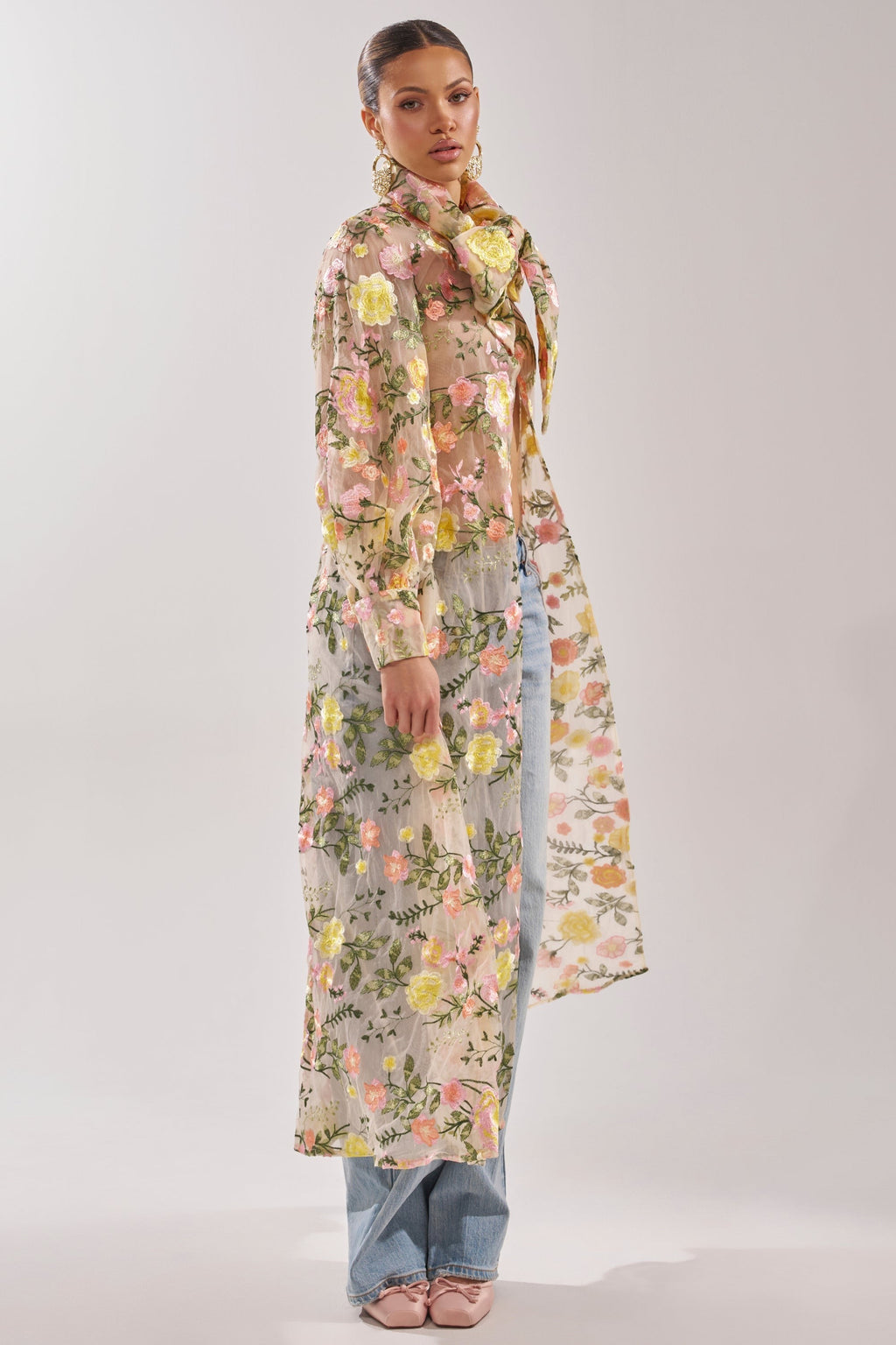 BOUQUET DREAMS FLORAL TULLE DUSTER