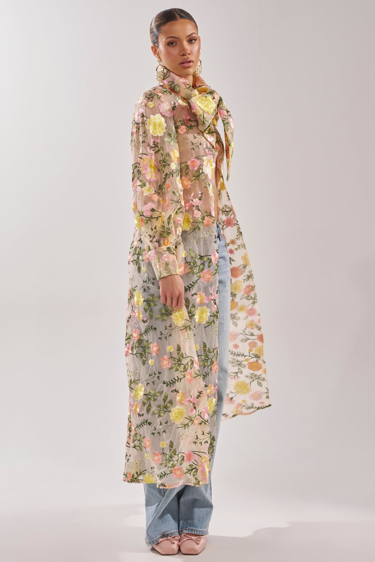BOUQUET DREAMS FLORAL TULLE DUSTER