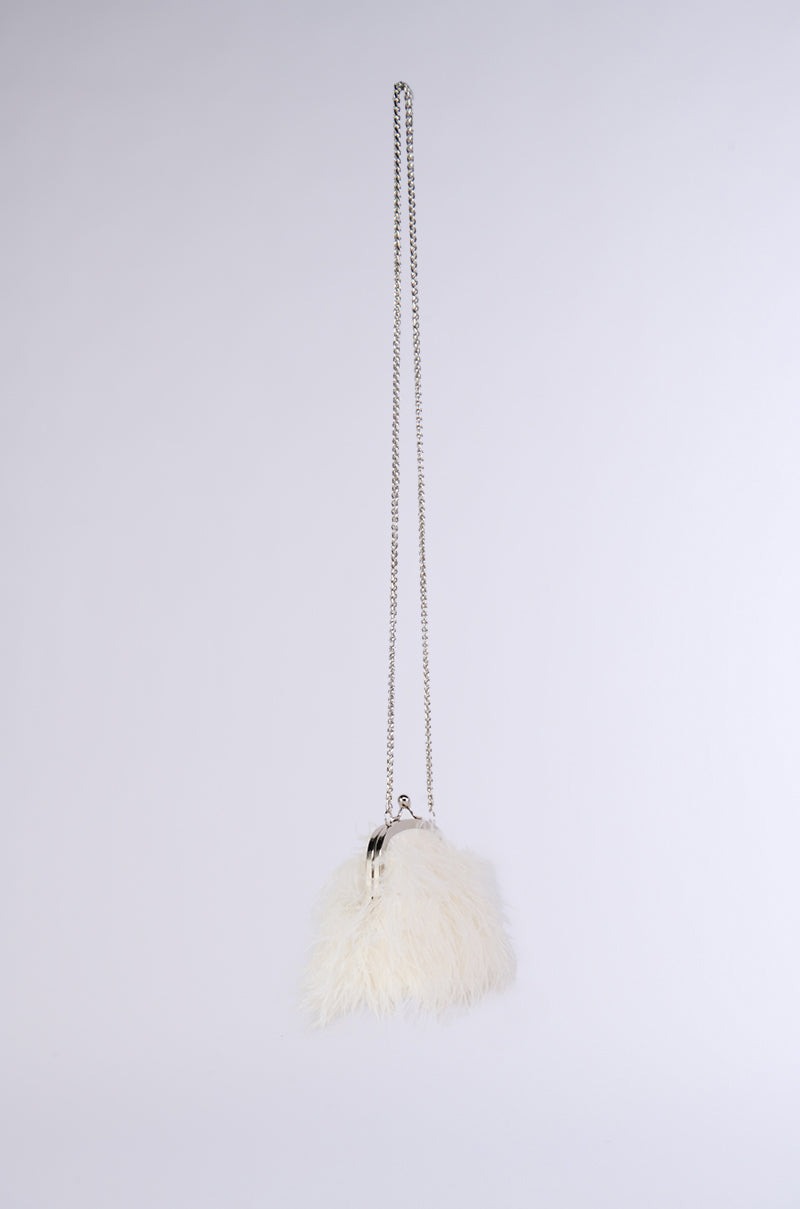 PARTY STARTER FEATHER BAG IN WHITE