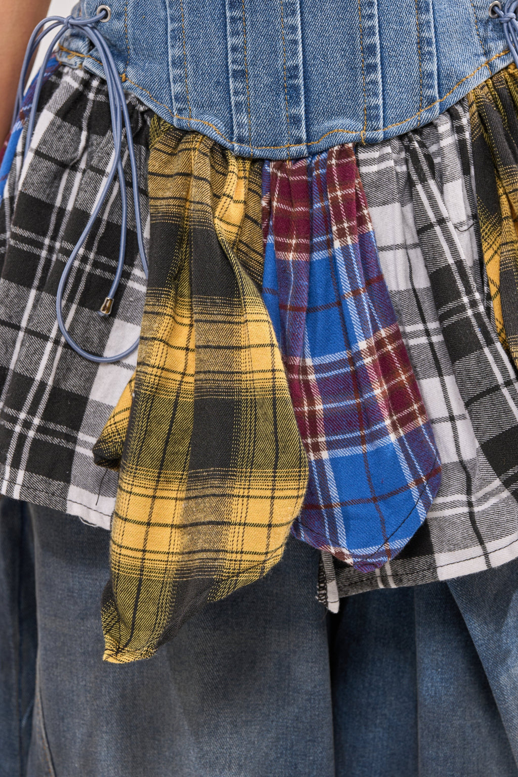 MESS WITH ME PLAID DENIM CORSET