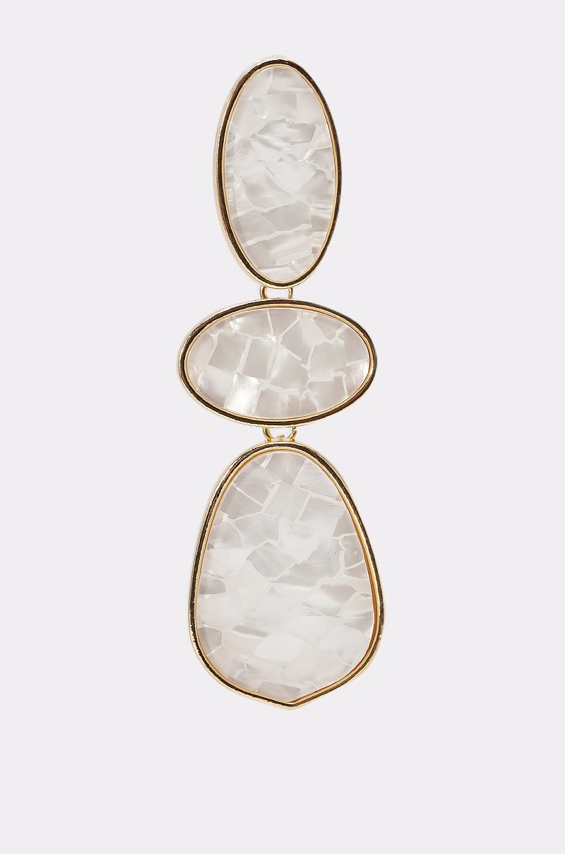 TRIPLE DROP EARRINGS IN WHITE