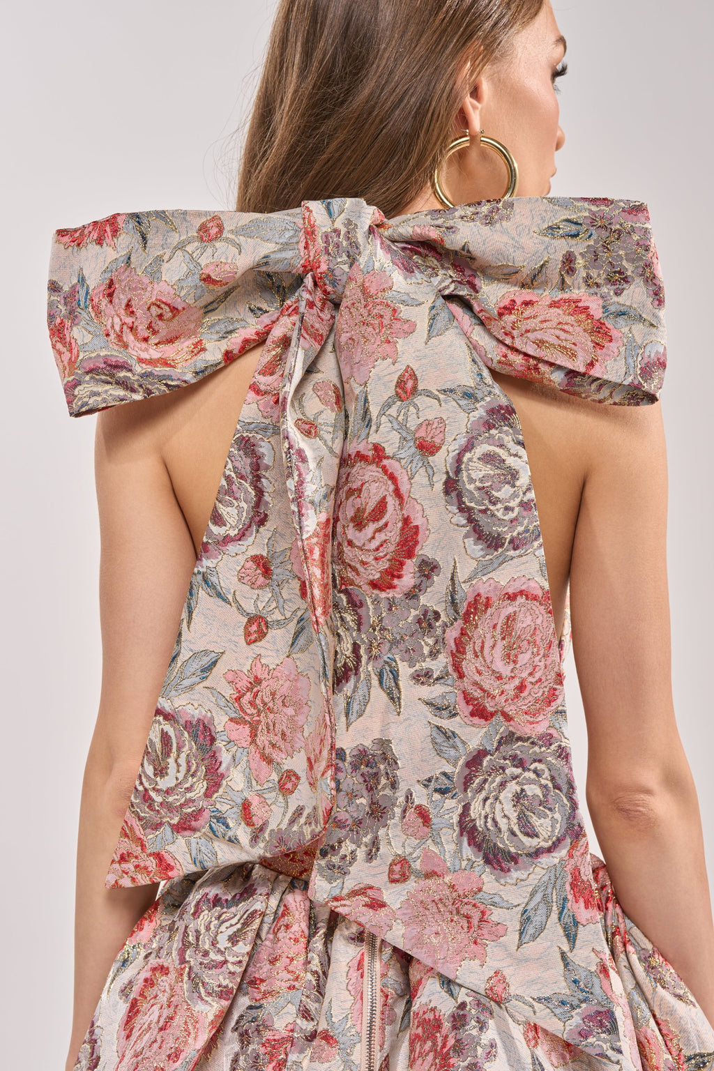 PRINT OF THE SEASON BUBBLE MINI DRESS IN BROCADE