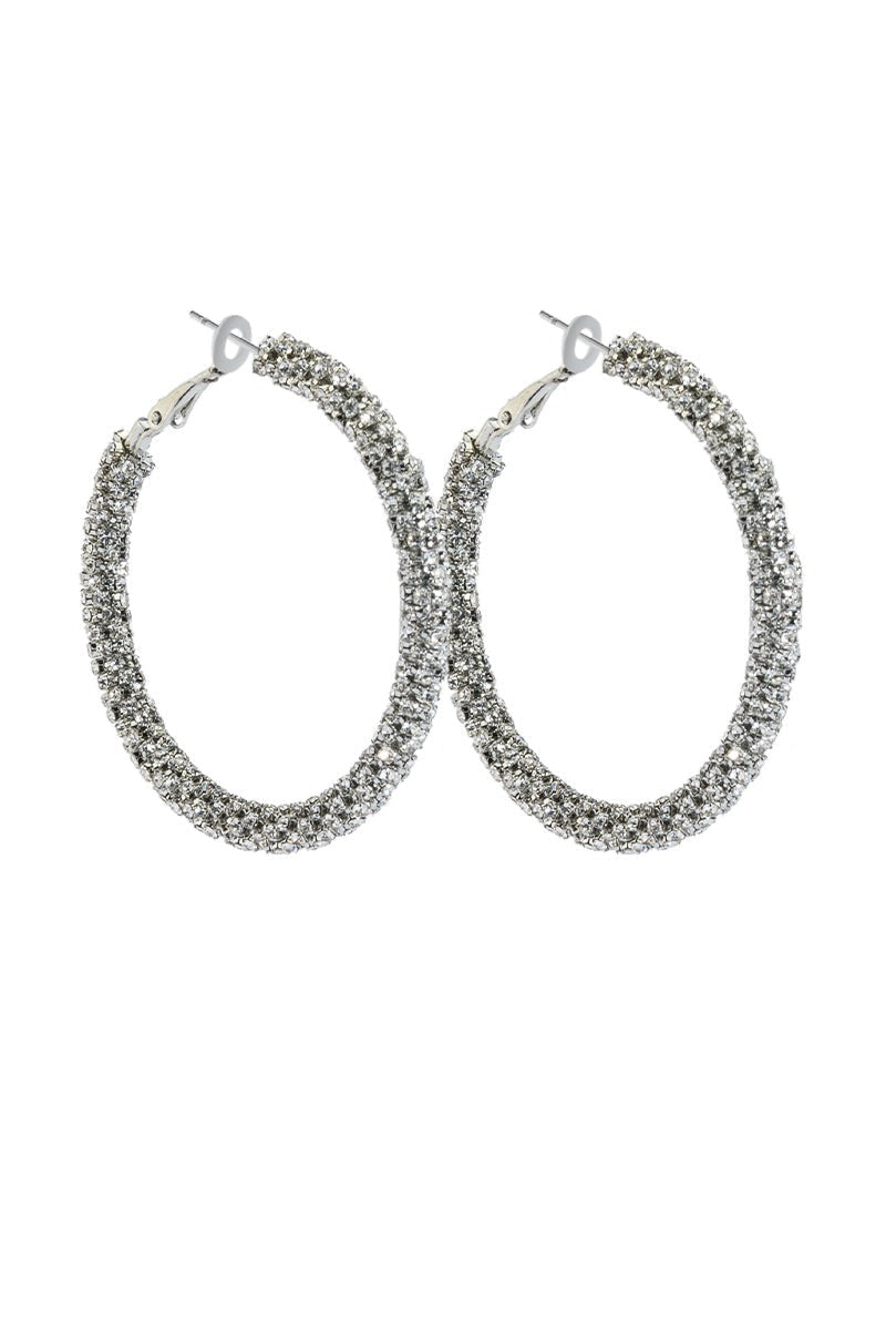 50MM BLING HOOP IN SILVER