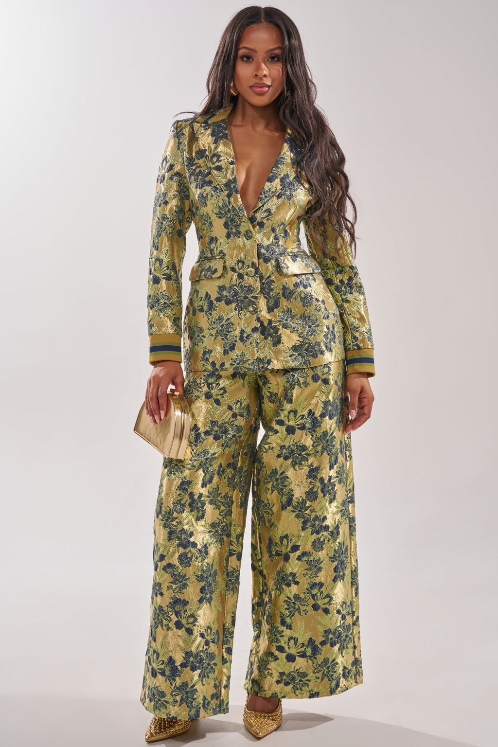 HARLOW BROCADE WIDE LEG PANT