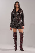 OH HOT DAMN FAUX LEATHER SHORT