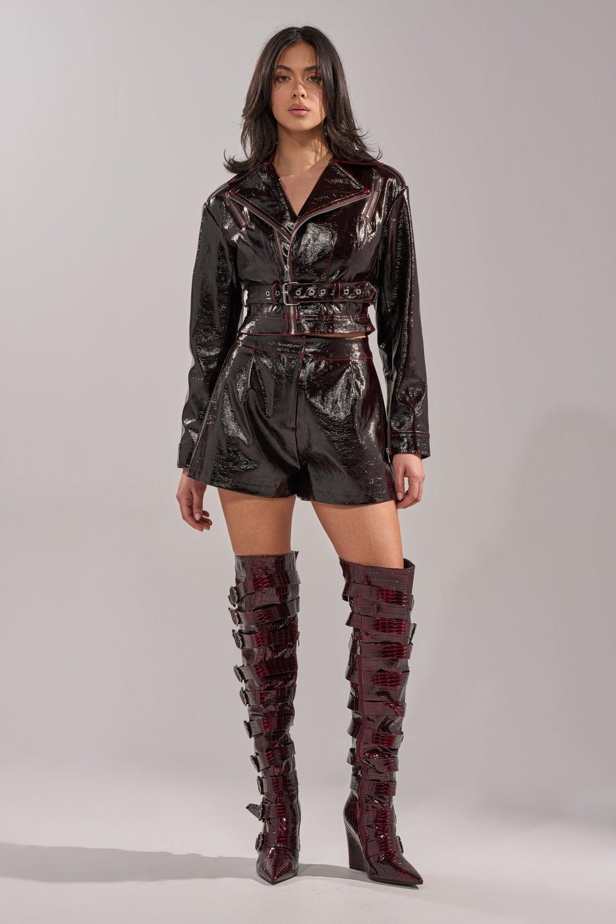OH HOT DAMN FAUX LEATHER SHORT