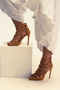 AZALEA WANG TAN PU ROPE STRAP STILETTO SANDAL
