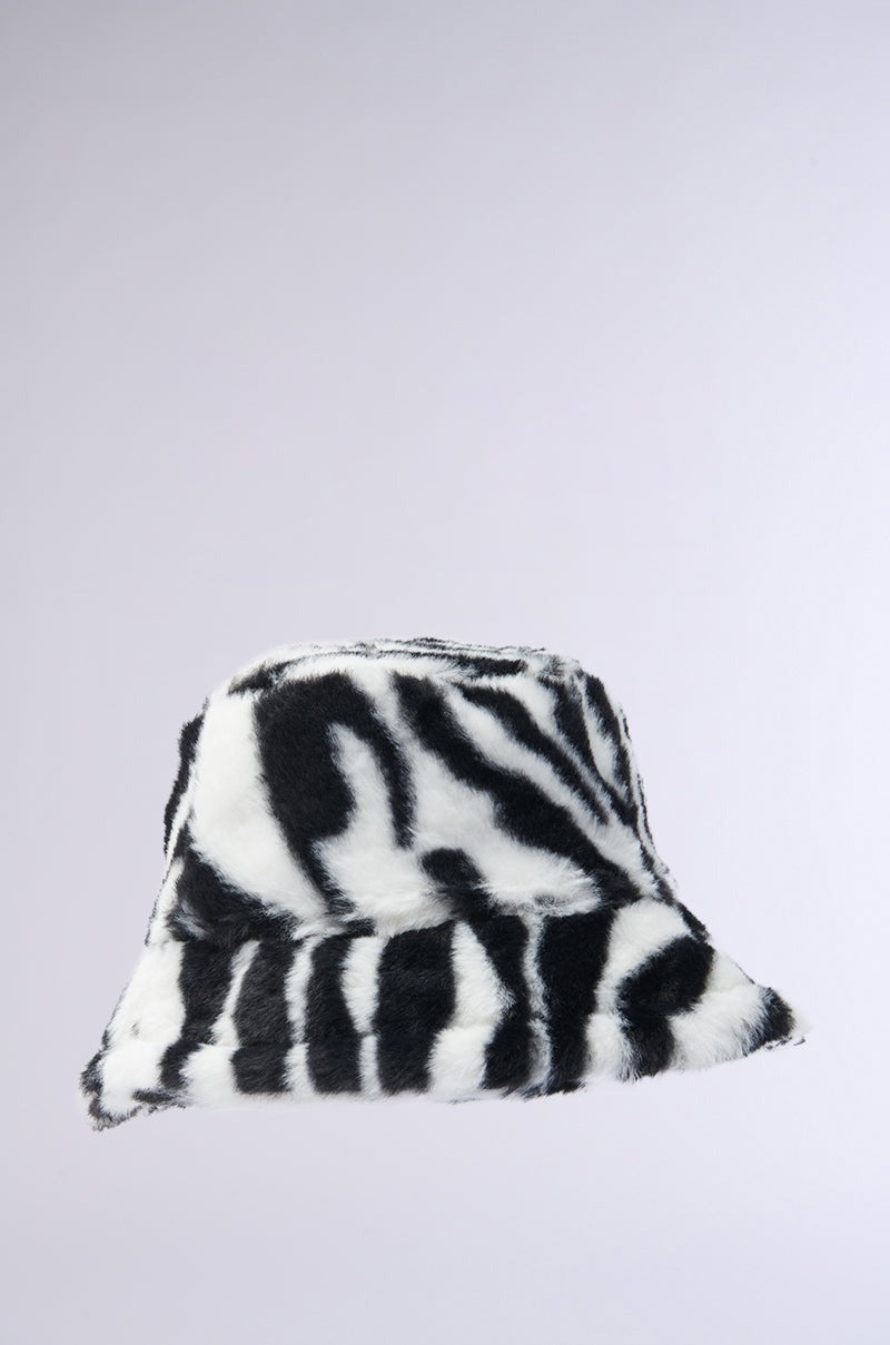 WILD CHILD ZEBRA FAUX FUR HAT
