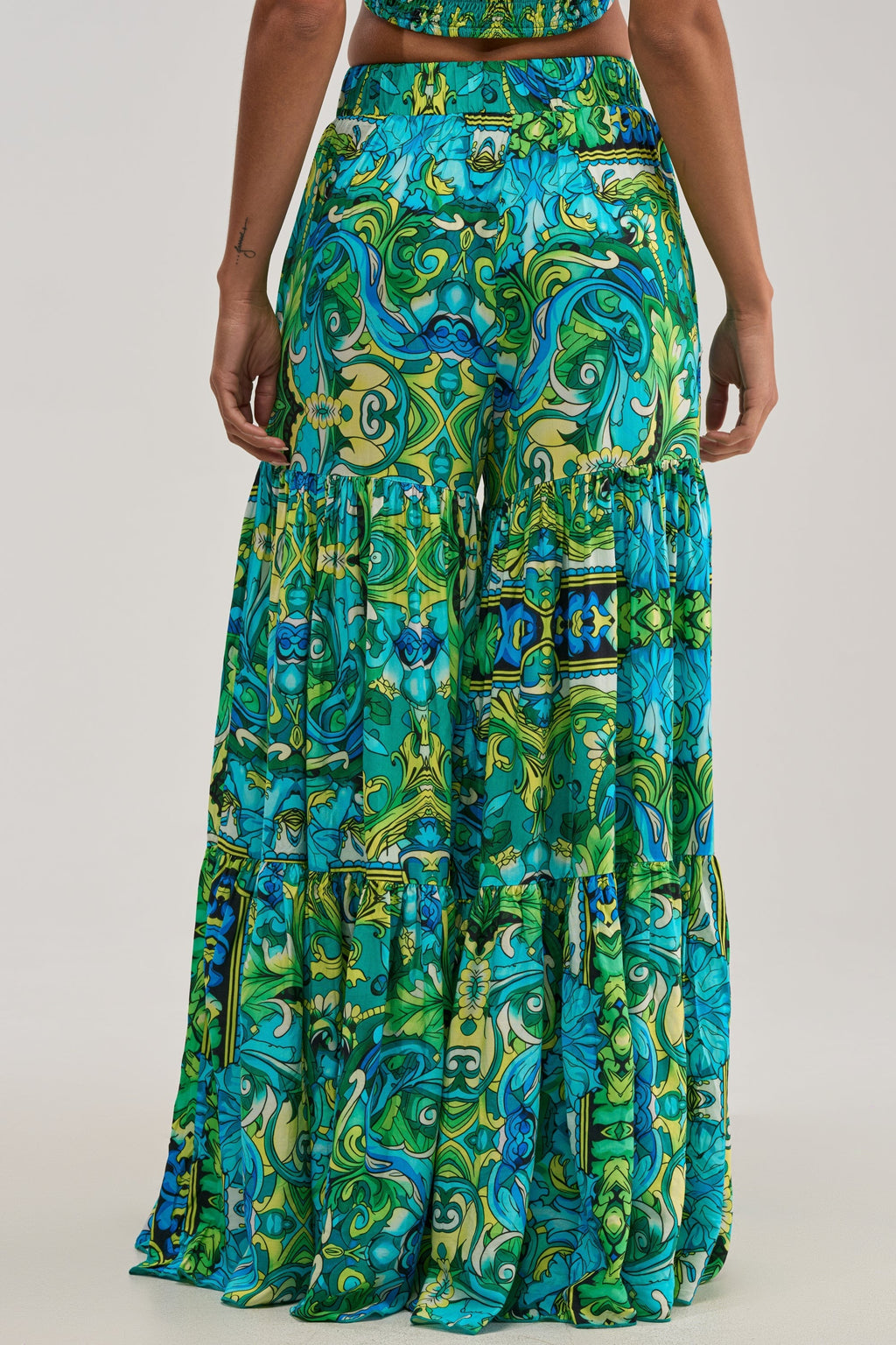 INTO THE GARDEN PALAZZO PANT IN GREEN MULTI