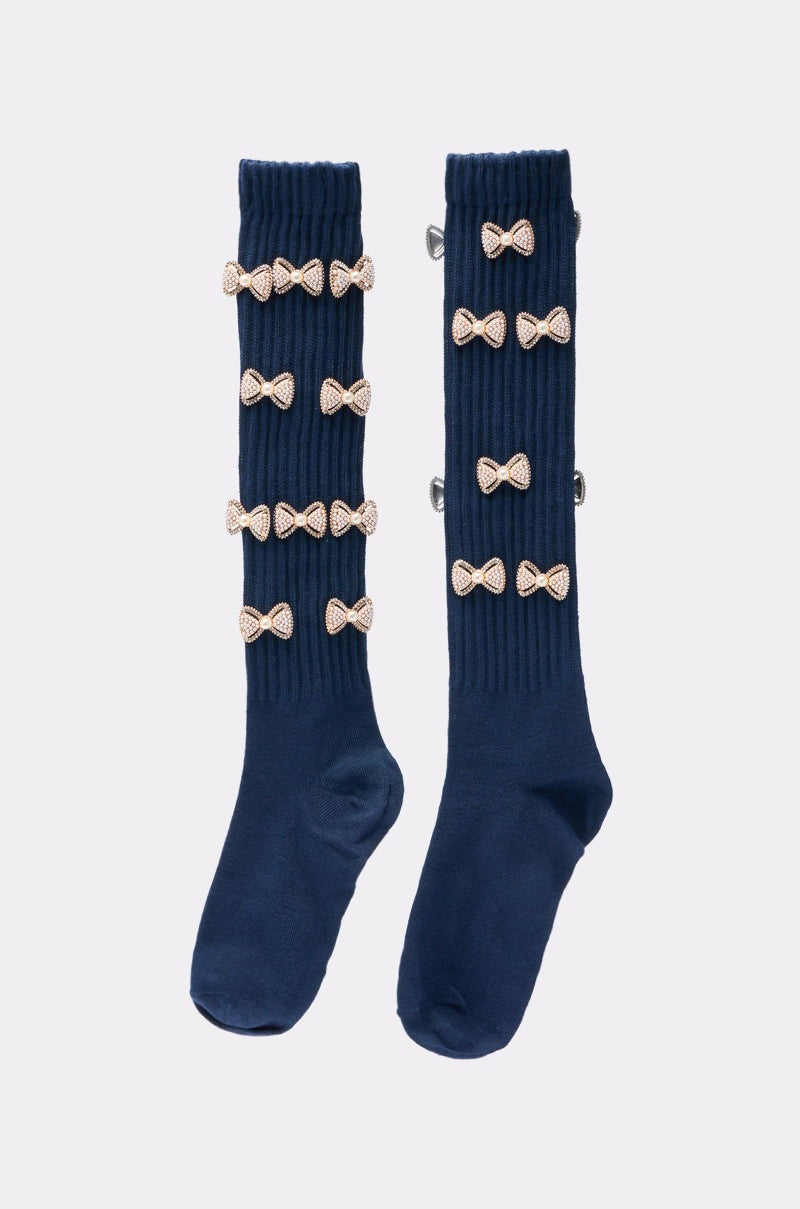 BOW PLEASE CHARM SOCKS