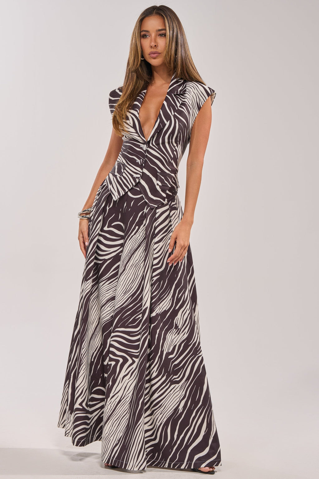 WILD AND FREE ZEBRA BUTTON DOWN