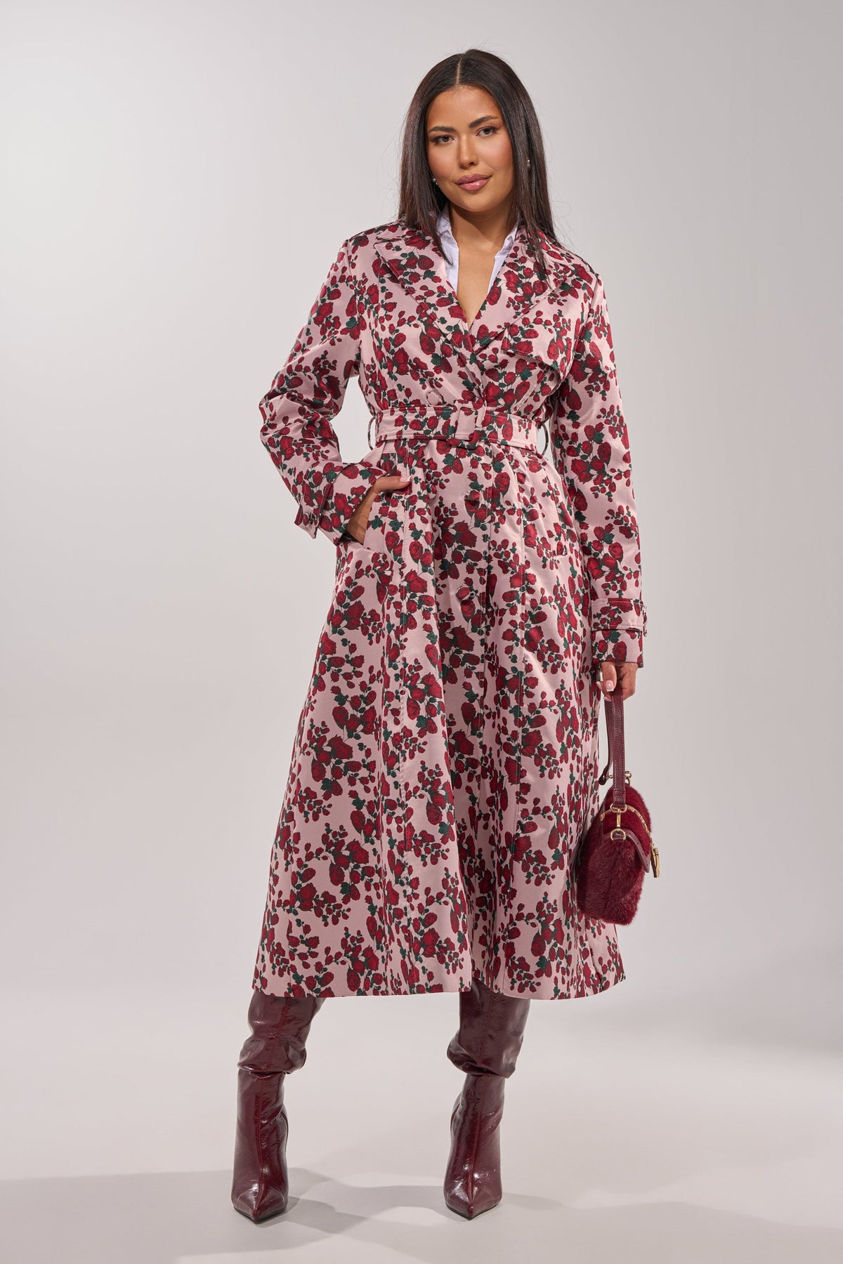 BUY ME ROSES JACQUARD TRENCH