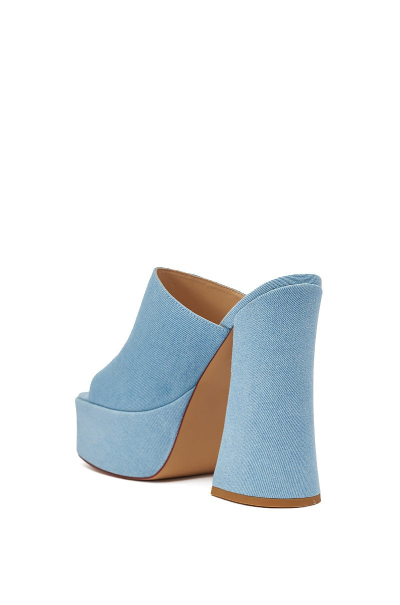 AKIRA GOLD FIKILE DENIM CHUNKY SANDAL
