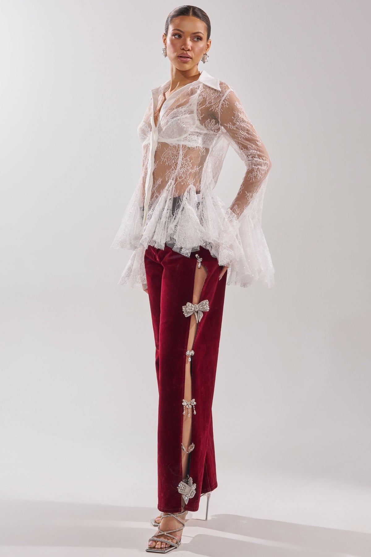 COVERED IN DIAMONDS RELAXED VELVET DENIM
