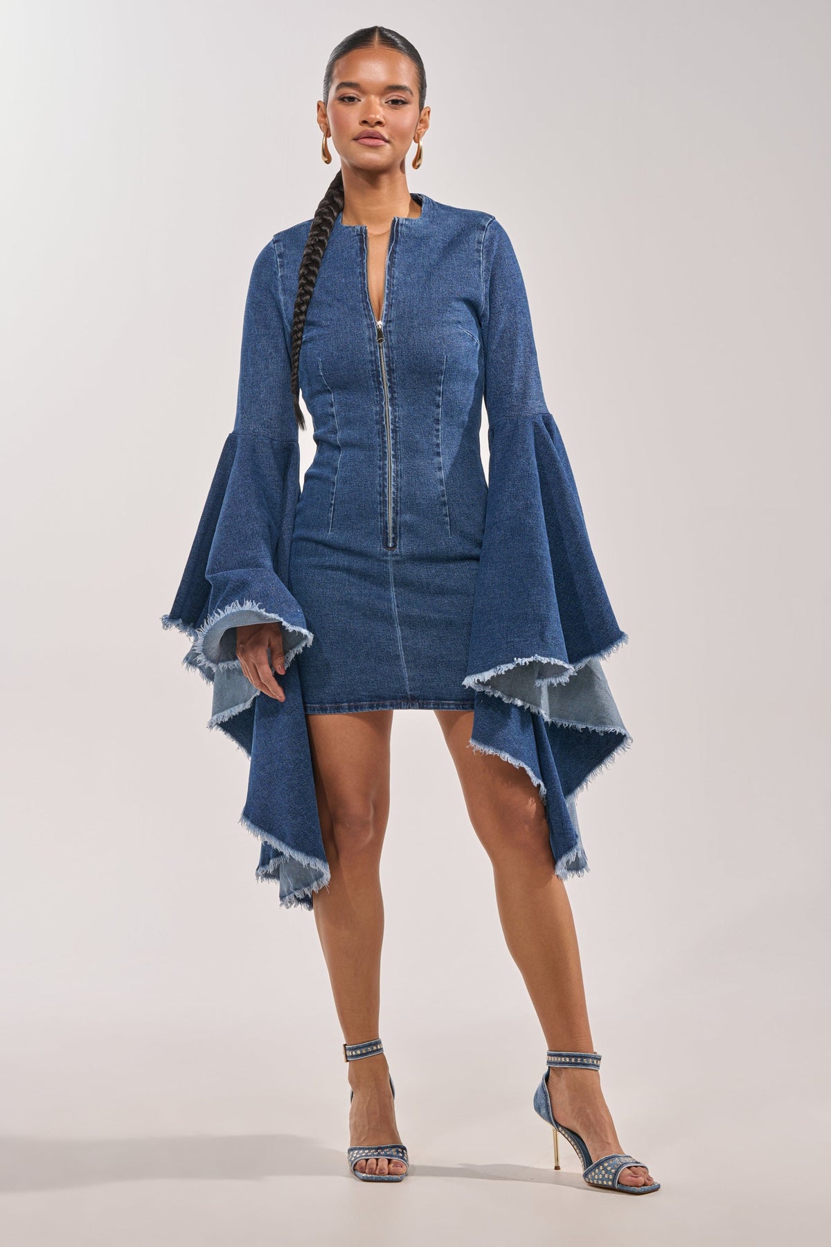 WALK IN THE PARK DENIM MINI DRESS