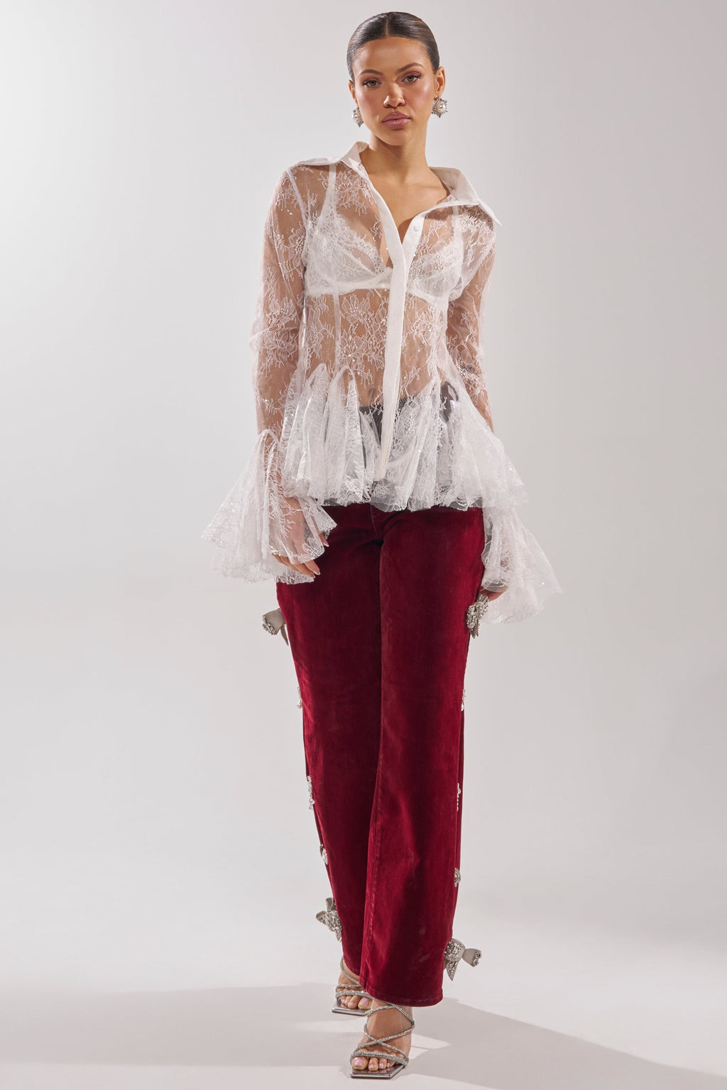 COVERED IN DIAMONDS RELAXED VELVET DENIM