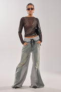 COMFY WIDE LEG DENIM JOGGER