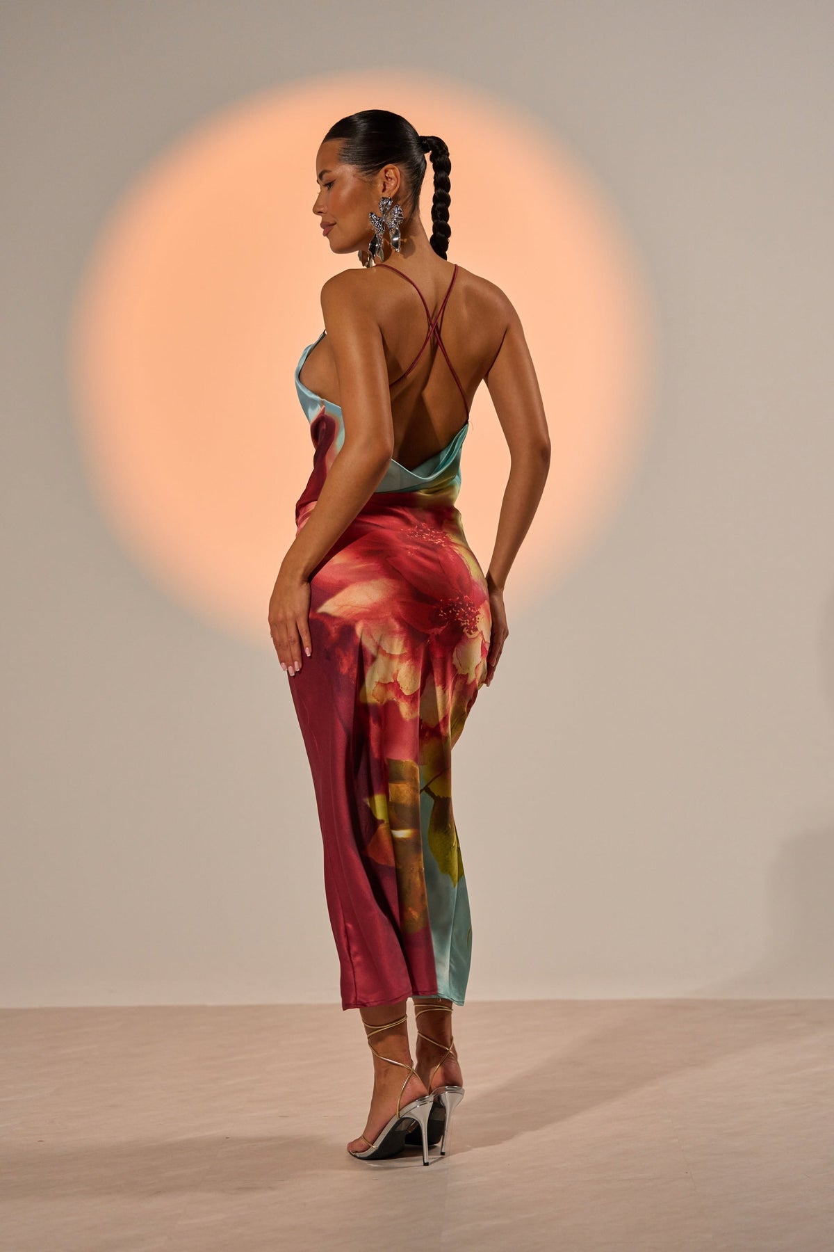 WORK OF ART SATIN MAXI DRESS