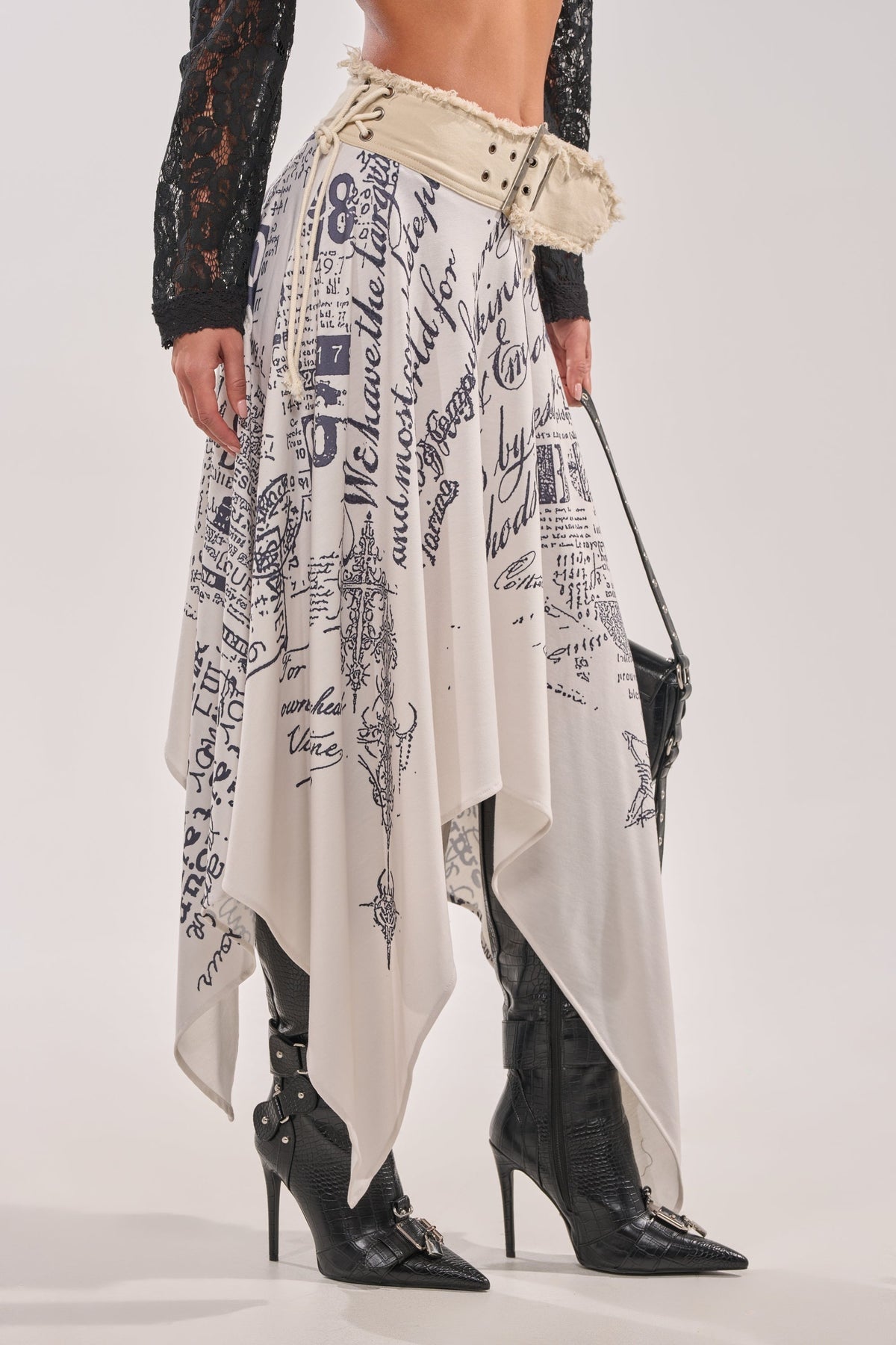 READ ME MIDI SKIRT