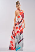 CHIC IS ME SATIN MAXI DRESS IN MULTI