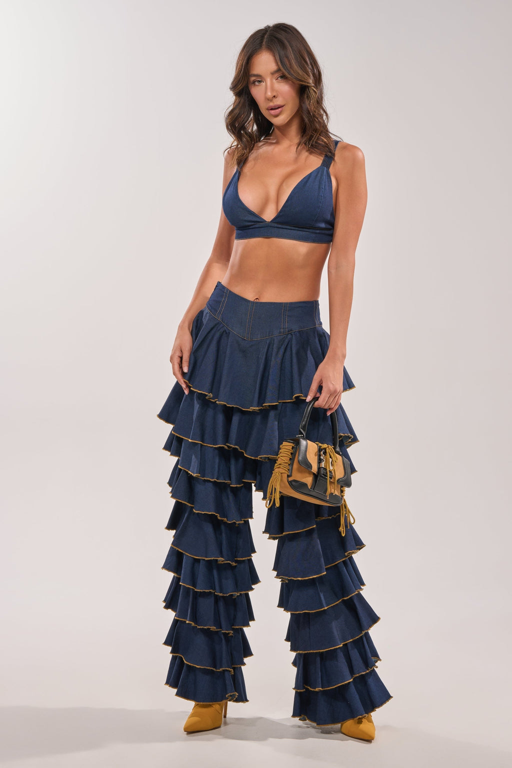 SHAKE IT OUT DENIM BRALETTE