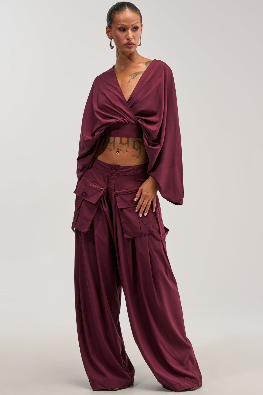 TALK ABOUT ME BLOUSE IN DEEP BURGUNDY