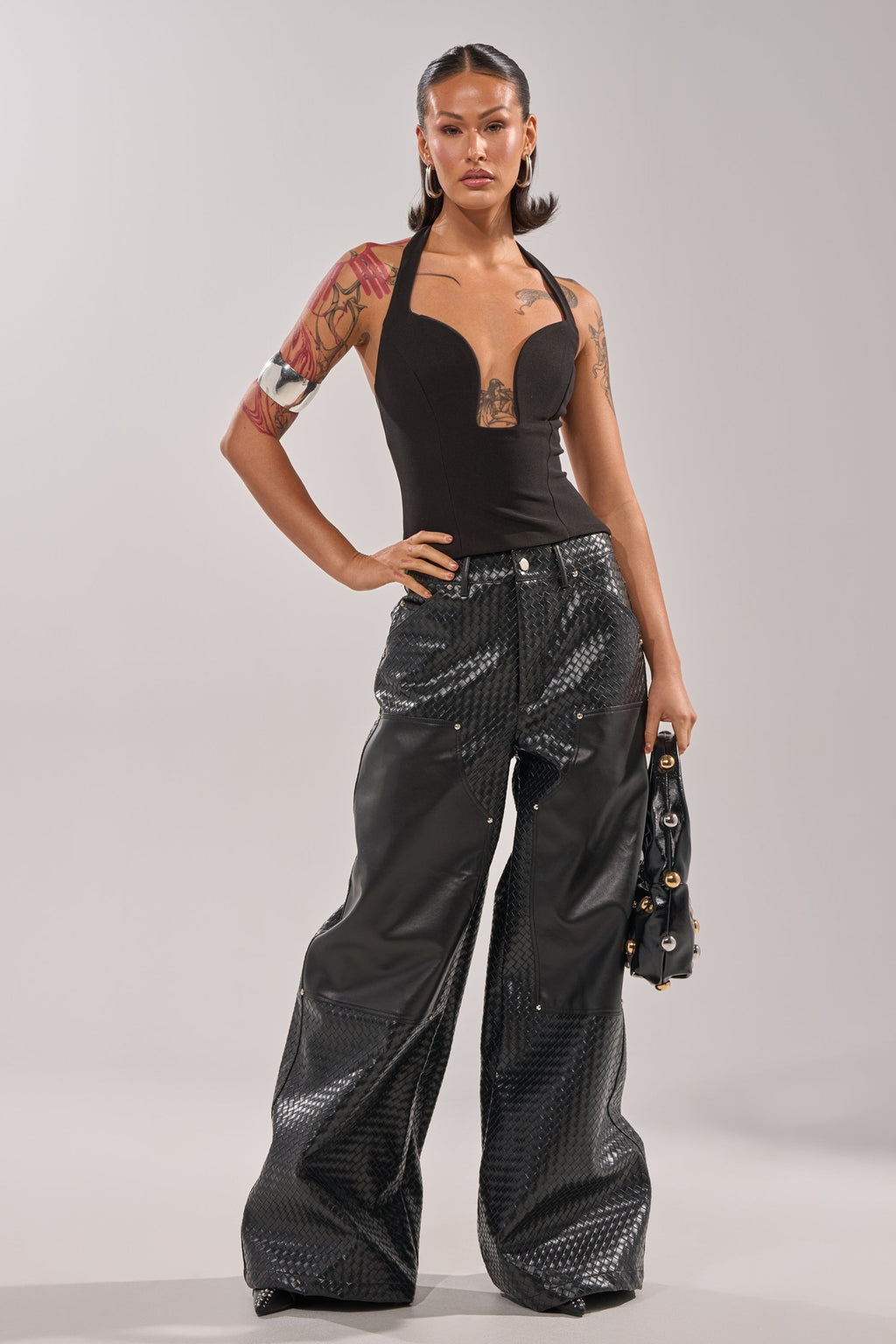 WILD TEXTURED FAUX LEATHER PANT