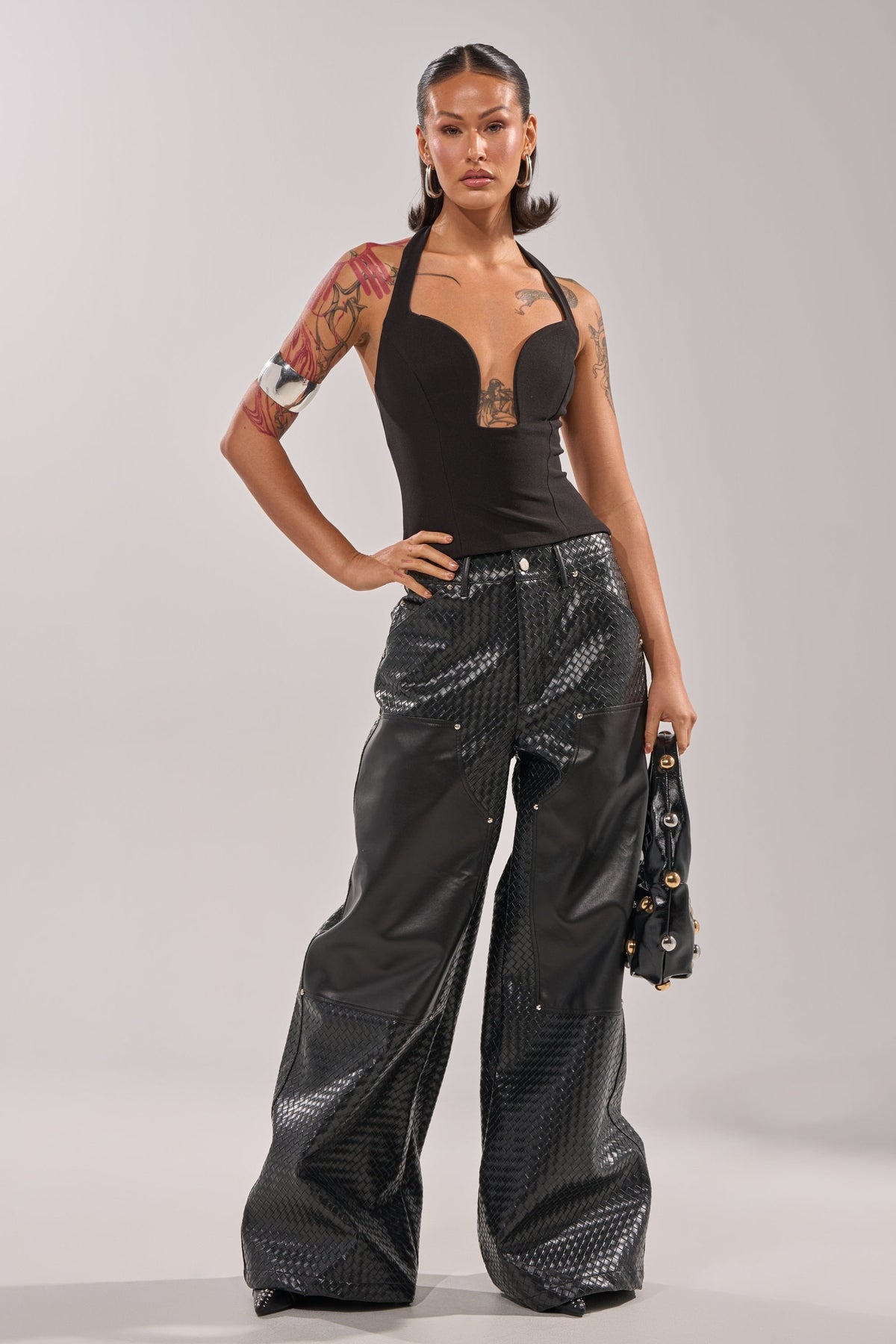 WILD TEXTURED FAUX LEATHER PANT
