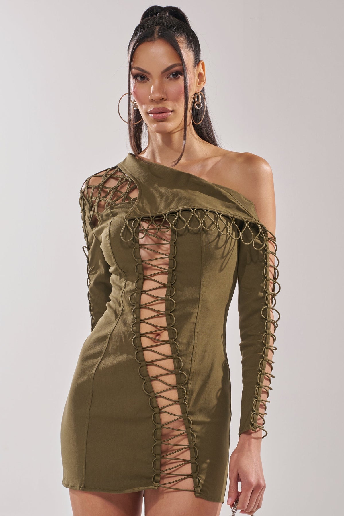 LACED UP MINI DRESS