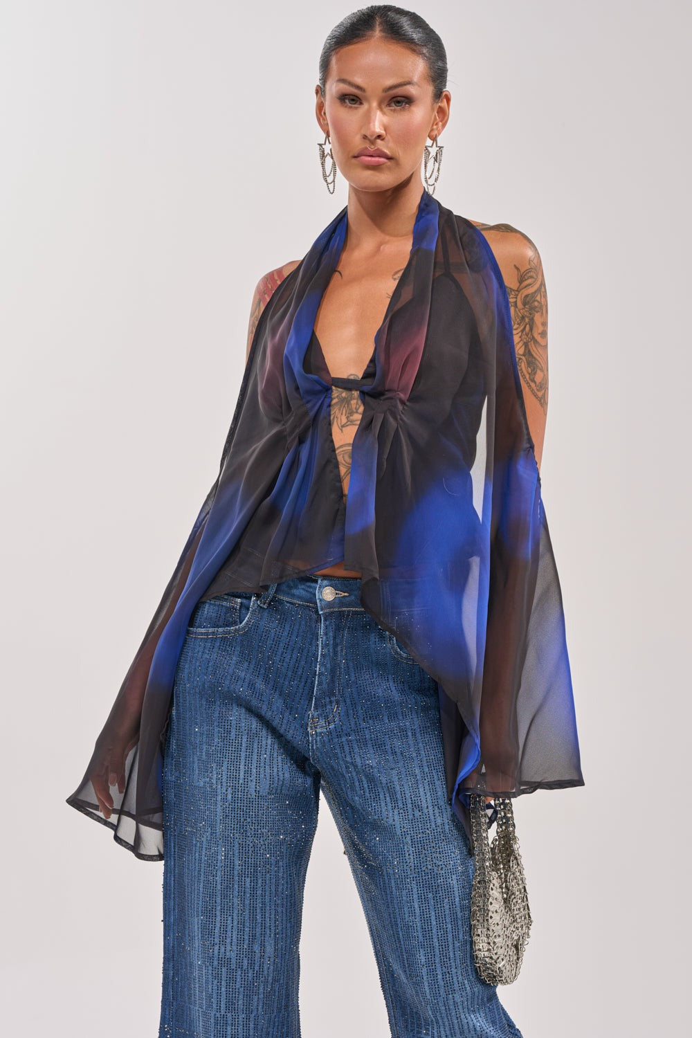FLY AWAY TIE FRONT BLOUSE