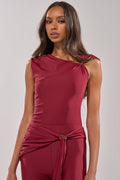 IZZY SEAMLESS BODYSUIT IN BURGUNDY